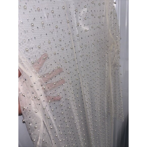Sheer Pearl and Crystal Dress Small/Medium Long No Tags - Picture 2 of 4